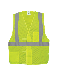 Global Glove Frogwear Glo-001V Lightweight Mesh Polyester Safety Vest, Class 2, Size 2X/3X-Large