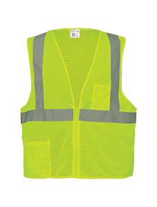 Global Glove Frogwear Glo-001 Hi-Vis Lightweight Mesh Polyester Safety Vest, Class 2, Size X-Small