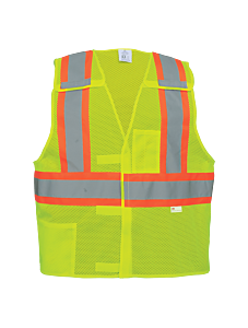 Global Glove Frogwear Glo-002Ba Hi-Vis Polyester Breakaway Safety Vest, Class 2, Size Large/X-Large