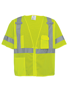 Global Glove Frogwear Glo-011 Mesh Polyester Short-Sleeved Vest, Class 3, Size Medium