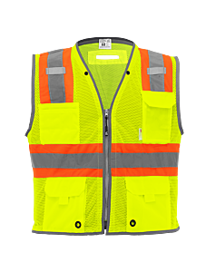 Global Glove Frogwear Glo-067 Mesh Polyester Surveyors Safety Vest, Class 2, Size 5X-Large