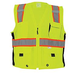 Global Glove Frogwear Glo-079 Mesh Polyester Surveyors Safety Vest, Class 2, Size 4X-Large