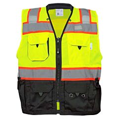 Global Glove Frogwear Glo-099 Premium Hi-Vis Surveyors Safety Vest, Class 2, Size 5X-Large