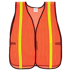 Global Glove Frogwear Glo-10-O-1In Enhanced Visibility Orange Economy Mesh Safety Vest With Reflective