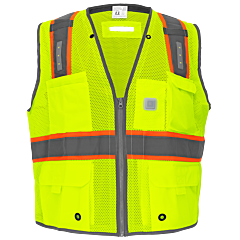 Global Glove Frogwear Go-15Ed Premium Surveyors Led Safety Vest, Class 2, Size Large