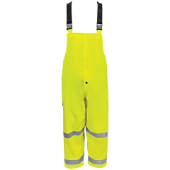 Global Glove Frogwear Glo-1700 Hi-Vis Self-Extinguishing Yellow/Green Rain Bibs, Class E, Size 2X-Large