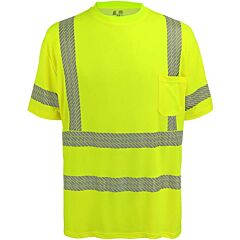 Global Glove Frogwear Go-217 Premium Self-Wicking Bamboo/Polyester Short-Sleeved Shirt, Class 3, Size Large