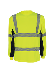 Global Glove Frogwear Glo-225Ls Premium Athletic-Type Hi-Vis Long-Sleeved Shirt With Breathable Black Mesh, Class 3, Size 3X-Large