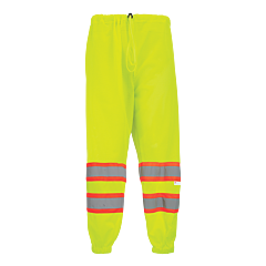 Global Glove Frogwear Glo-2P Hi-Vis Yellow/Green Mesh Safety Pants, Class E, Size Large/X-Large