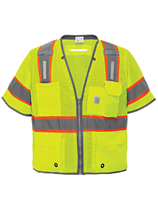 Global Glove Frogwear Glo-315Led Premium Surveyors Led Safety Vest With Sleeves, Class 3, Size 4X-Large