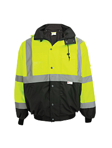 Global Glove Frogwear Go-Eb1 Hi-Vis Black Interior Winter Bomber Jacket, Class 3, Size Large
