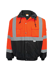 Global Glove Frogwear Go-Eb4 Hi-Vis Orange Winter Bomber Jacket, Class 3, Size Large