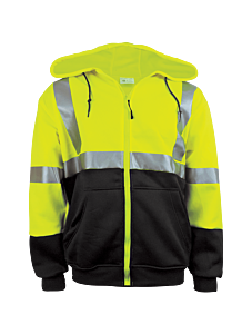 Global Glove Frogwear Glo-Hs2 Hi-Vis Hooded Sweatshirt, Class 3, Size 5X-Large