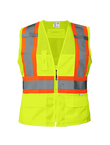 Global Glove Frogwear Glo-W0037 Women'S Fit Hi-Vis Surveyors Safety Vest, Class 2, Size Medium