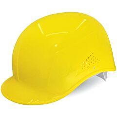 Global Glove Bullhead Safety Hh-Bc1-Y Yellow Vented Bump Cap With Four-Point Slide Lock Suspension, One Size