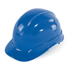 Global Glove Bullhead Safety Hh-C1-B Blue Unvented Cap Style Hard Hat With Six-Point Slide Lock Suspension, One Size