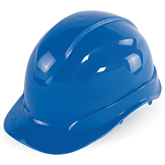 Global Glove Bullhead Safety Hh-C2-B Blue Unvented Cap Style Hard Hat With Six-Point Ratchet Suspension, One Size