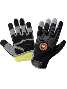 Global Glove Hot Rod Gloves Hr8200Kev Premium Synthetic Leather Palm Performance Mechanics Style Gloves With A Cut Resistant Liner, Impact Protection, And A Mesh Back, Cut Level A5, Size 2X-Large