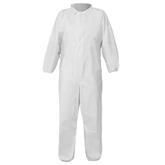 Global Glove Frogwear Nw-Cov630 Premium Microporous Pe Film-Laminated Disposable Coveralls With Collar, Size X-Large