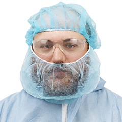 Global Glove Frogwear Nw-Ppbr18-B Blue Polypropylene Disposable Beard Covers, One Size