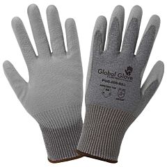 Global Glove Pug-006 Economy Polyurethane Coated Cut Resistant Gloves Made With High-Density Nylon, Cut Level A6, Size Medium