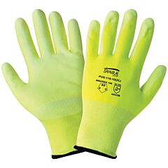 Global Glove Samurai Glove Pug-118 High-Visiblity Pu Coated Cut Resistant Gloves, Cut Level A2, Size X-Small