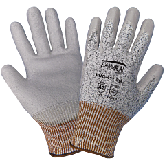 Global Glove Samurai Glove Pug-417 Tuffalene® Uhmwpe Polyurethane-Coated Cut Resistant Gloves, Cut Level A2, Size Small