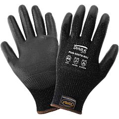 Global Glove Samurai Glove Pug-555Ts Cut Resistant Touch Screen Responsive Polyurethane Coated Gloves, Cut Level A4, Size Small