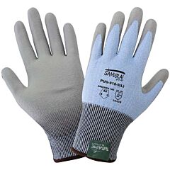 Global Glove Samurai Glove Pug-918 Light Blue 18-Gauge Tuffalene® Platinum Polyurethane Coated Cut Resistant Gloves, Cut Level A2, Size Small
