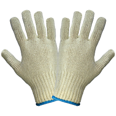 Global Glove S60 Medium-Weight Natural String Knit Gloves, Size Large