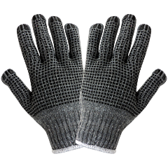 Global Glove S65D2 Gray Cotton/Polyester Dotted Gloves