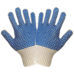 Global Glove S66Bb Double-Sided Blue Pvc Brick Pattern Gloves, Size Men'S
