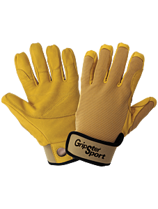Global Glove Gripster Sg5308 Ergonomic Premium-Grade Grain Goatskin Leather Palm Belaying/Rappelling Climbing Gloves, Size 2X-Large
