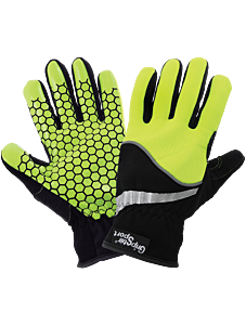 Global Glove Gripster Sg8600 Hi-Vis Synthetic Leather Palm Performance Mechanics Style Gloves With A Silicone Honeycomb-Patterned Palm And A Spandex Back - Limited Stock, Size Large
