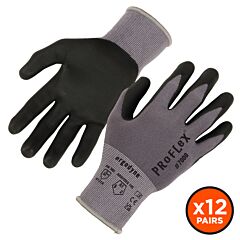 Ergodyne 10366 Proflex 7000-12Pr Nitrile-Coated Gloves Microfoam Palm, Gray, Size 2X-Large