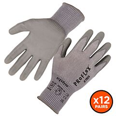 Ergodyne 10395 Proflex 7024-12Pr Ansi A2 Pu Coated Cut Resistant Gloves, Gray, Size X-Large