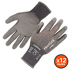 Ergodyne 10485 Proflex 7044-12Pr Ansi A4 Pu Coated Cut Resistant Gloves, Gray, Size X-Large