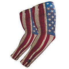 Ergodyne 12193 Chill-Its 6695 Sun Protection Arm Sleeves Pair, American Flag, Size Medium/Large