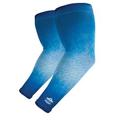 Ergodyne 12195 Chill-Its 6695 Sun Protection Arm Sleeves Pair, Blue, Size Medium/Large