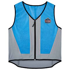 Ergodyne 12698 Chill-Its 6667 Wet Evaporative Cooling Vest, Pva, Zipper, Blue, Size 4X-Large