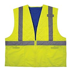 Ergodyne 12714 Chill-Its 6668 Class 2 Hi-Vis Safety Cooling Vest, Lime, Size Large