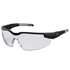 Ergodyne 50060 Skullerz Dellenger Adjustable Temples Safety Glasses, Clear Lens, Matte Black Frame
