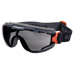 Ergodyne 60309 Skullerz Arkyn-Fab Safety Goggles Elastic Strap, Gray Frame, Smoke Lens
