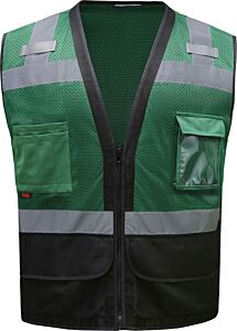 Gss Safety 1208 Surveyor Multi-Colored Safety Vest, Green