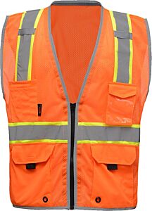 Gss Safety 1704 Class 2 Hype-Lite Safety Vest W/Black Side, Orange