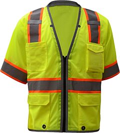 Gss Safety 2701 Hype-Lite Class 3 Vest With Relective Trim, Lime