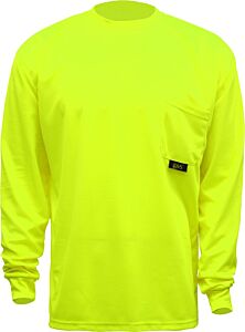 Gss Safety 5503 Enhanced Safety Long Sleeve T-Shirt With Chest Pocket, Lime