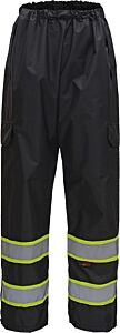 Gss Safety 6717 Premium Non-Ansi Two-Tone Rain Pants With Black Bottom, Black
