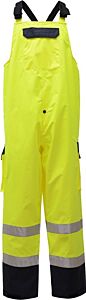 Gss Safety 6805 Premium Class E Rain Bibs With Cargo Pockets, Lime