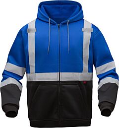 Gss Safety 7023 Non-Ansi Fleece Full Sweatshirt, Full Zip Style, Blue